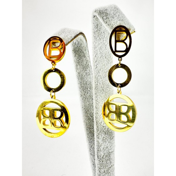 Gold B Harfli Uzun Küpe